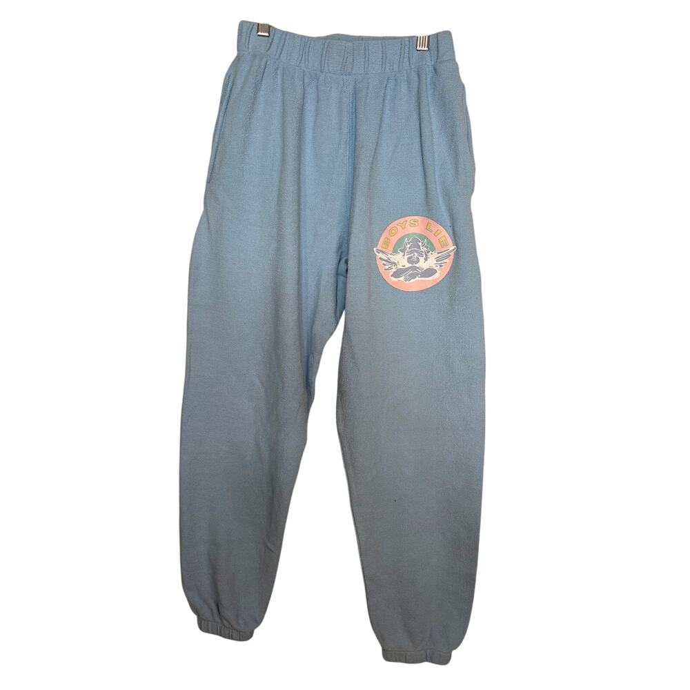 boys lie sz xs x-small sweatpants angel graphic baby blue pink
